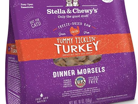 Stella & Chewy s Freeze-Dried Raw Tummy Ticklin  Turkey Dinner Morsels Cat Food, 18 oz. Bag Sale