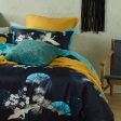 Soraya cotton quilt cover set Bianca blue aqua black king Supply