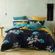 Soraya cotton quilt cover set Bianca blue aqua black super king blue black aqua For Cheap