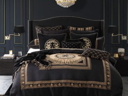 Massimo QUILT COVER queen by Davinci gold black versace bold elegant luxury Online