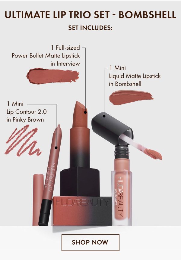 Huda Beauty The Ultimate Lip Trio Set Hot on Sale