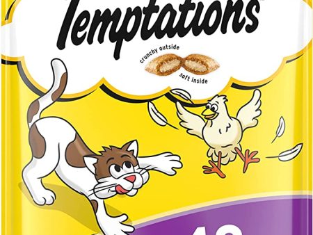 TEMPTATIONS Classic Crunchy and Soft Cat Treats Tasty Chicken Flavor Supply