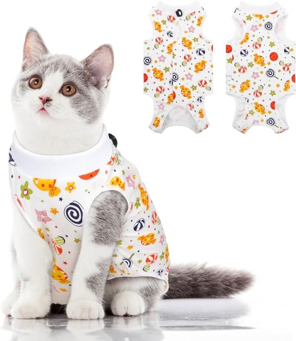 SUNFURA Cat Recovery Suit, Kitten Surgical Full Bodysuit for Abdominal Wound Protector Anti Licking After Surgery For Discount