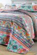 Sale 3 piece cotton bedspread coverlet  colour Moroccan vibrant colourful cultural inspired summer reversible For Discount