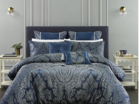 7 piece Clementine king quilt cover navy by Bianca Online now