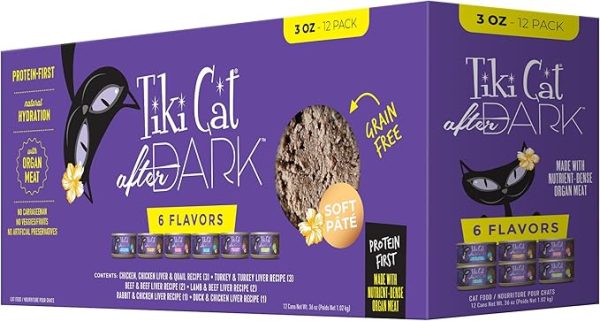 Tiki Cat After Dark Pâté, Variety Pack, High-Protein and 100% Non-GMO Ingredients Cheap