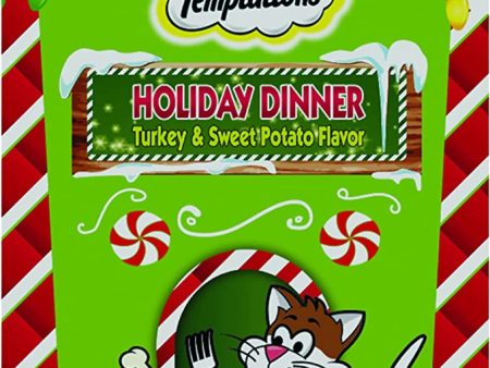 TEMPTATIONS Classic, Crunchy and Soft Cat Treats, Holiday Dinner Turkey and Sweet Potato Flavor Hot on Sale