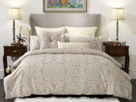 Renata quilt cover set king 3 piece provincial damask jacquard royal Online now