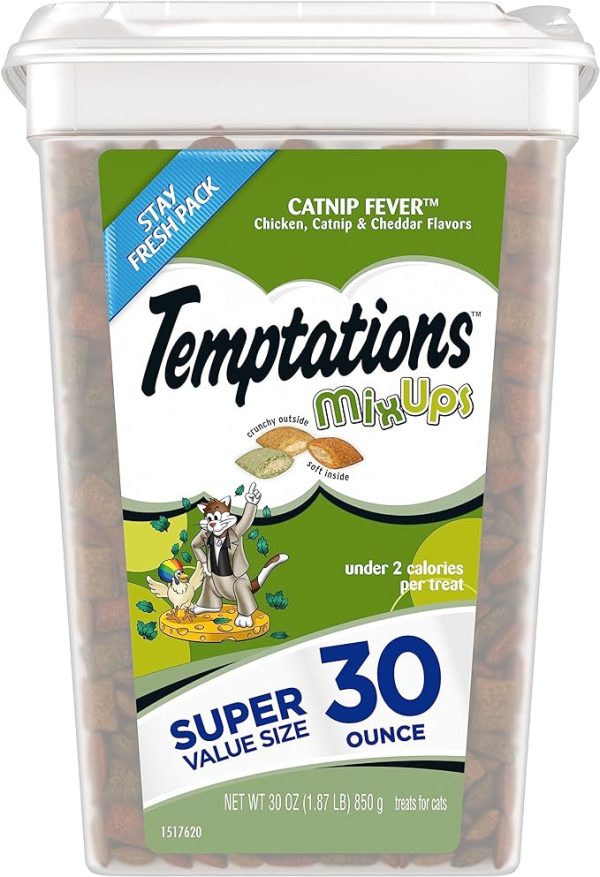 Temptations MIXUPS Crunchy and Soft Cat Treats Catnip Fever Flavor, 30 oz. Tub Online