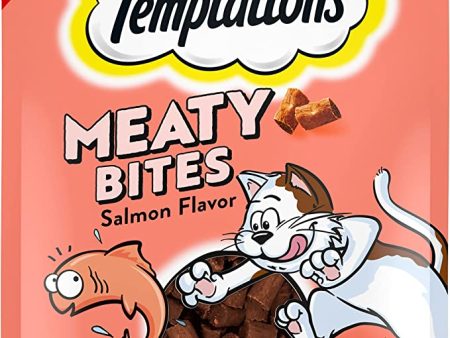 TEMPTATIONS Meaty Bites, Soft and Savory Cat Treats, Salmon Flavor For Cheap