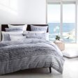 2023 Sale clovelly chambray by Logan and mason ruffle silver grey ruffle king quilt cover Discount