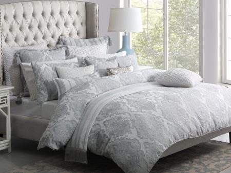 Marseilles king quilt cover set by davinci grey silver damask Supply