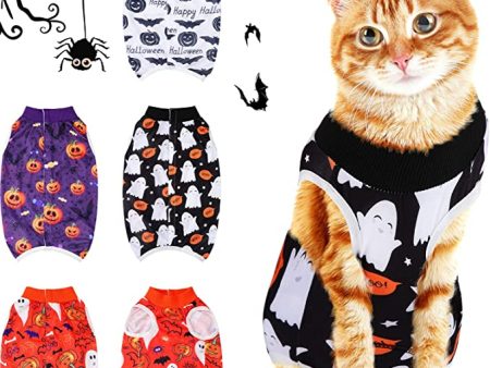 4 Pieces Halloween Cat Surgery Recovery Suit Fashion