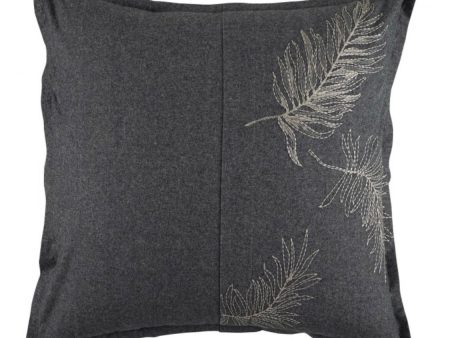 A pair of Airlie European pillow  covers feather grey embroidered For Discount