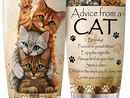 ZOXIX Advice From A Cat Tumblers For Cat Lovers Online Hot Sale