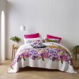 Single  2 piece set Zoey bedspread floral pink purple vibrant summer quilted Fashion