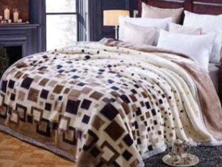 Queen   Double Super soft blush winter blanket leopard  in beige safari Sale