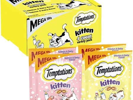 Temptations Kitten Treats, Chicken & Dairy and Salmon & Dairy Online Hot Sale