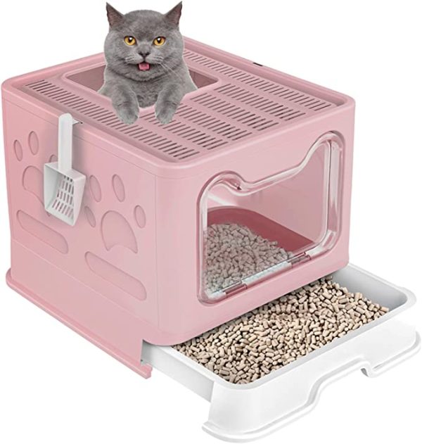 Top Entry Cat Litter Box with Lid Supply