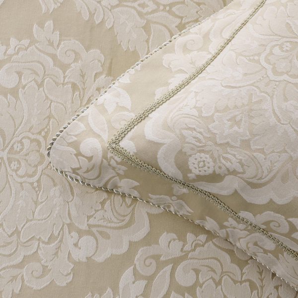 Trieste quilt cover set boudoir jacquard ivory white gold damask queen Sale