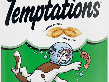 TEMPTATIONS Classic Crunchy and Soft Cat Treats Seafood Medley Flavor on Sale