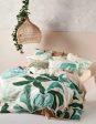 Terrarium quilt cover queen by linen house green tropical leaf For Sale