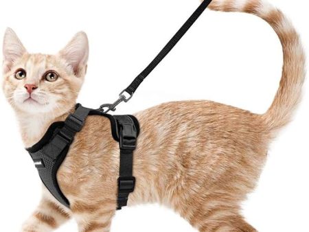 rabbitgoo Cat Harness and Leash for Walking, Escape Proof Soft Adjustable Vest Harnesses for Cats, Easy Control Breathable Reflective Strips Jacket, Black, XS Sale