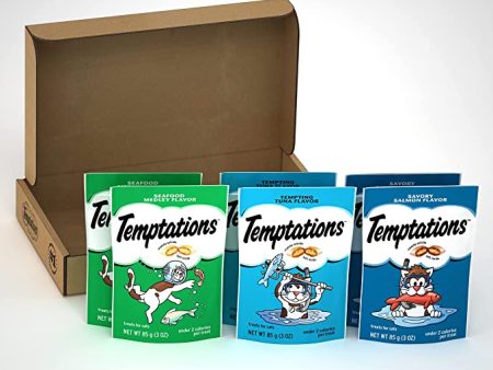 TEMPTATIONS Classic Crunchy and Soft Cat Treats Seafood Lovers Variety Pack Discount