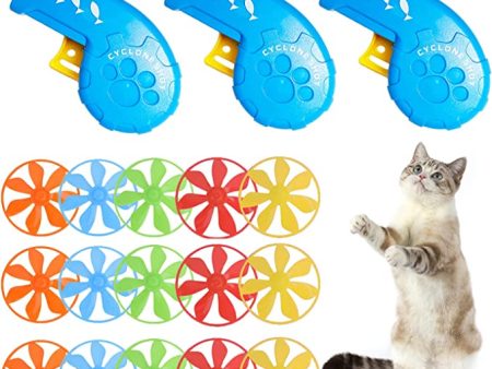 8 Pieces Cat Fetch Toy with Colorful Flying Propellers Set Hot on Sale