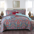 Sale 3 piece cotton bedspread coverlet paisley reversible colour Moroccan inspired summer reversible Fashion