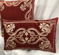 Set of embroidered gold cushion covers elegant red, royal blue, black , green, white Online Hot Sale