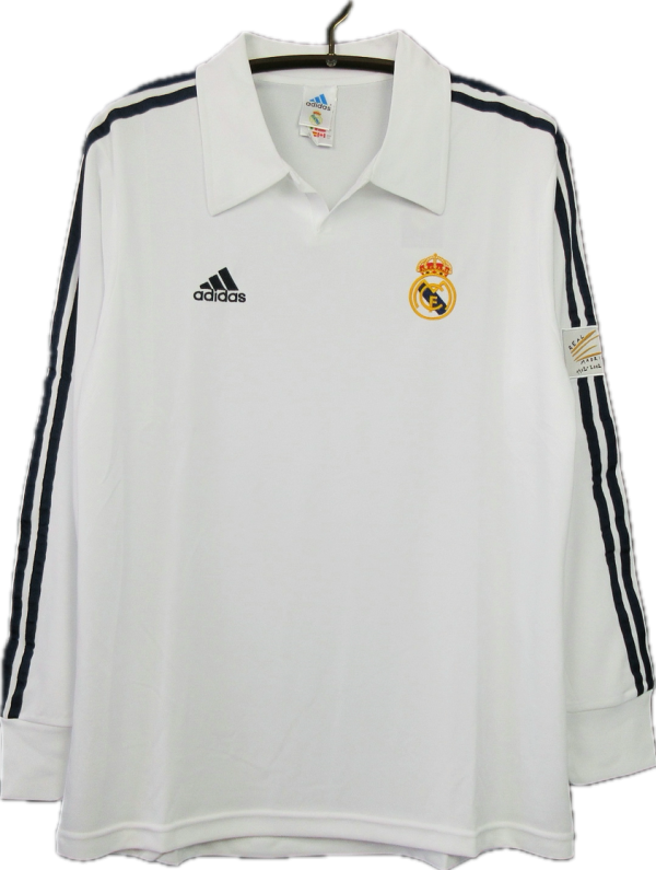 Real Madrid 01 02 Home Manica Lunga Retrò Online Hot Sale